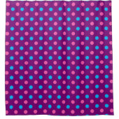 Lila Rosa Blau Tupfenmuster Duschvorhang (Vorderseite)