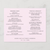 Lila, rosa, blaue Hochzeitzeitstunde und Programm (Rückseite)