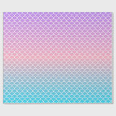 Lila rosa blaue Meerjungfrau Geschenkpapier (Flach)