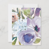 Lila rosa blaues Blumenkuchen Brautparty Einladung (Rückseite)