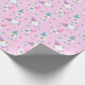 Lila rosa blaues Ostermuster Geschenkpapier (Ecke)