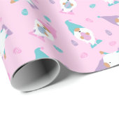 Lila rosa blaues Ostermuster Geschenkpapier (Rolleneckpunkt)