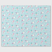 Lila rosa blaues Ostermuster Geschenkpapier (Flach)