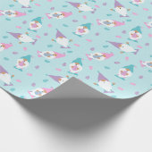 Lila rosa blaues Ostermuster Geschenkpapier (Ecke)