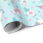 Lila rosa blaues Ostermuster Geschenkpapier (Rolleneckpunkt)
