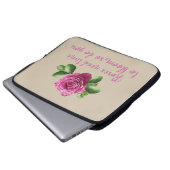 lila-rosa-blühende Rose Laptopschutzhülle (Vorne Knopf)