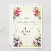 Lila Rosa Blume Christliche Kreuzblütezeit Einladung (Rückseite)