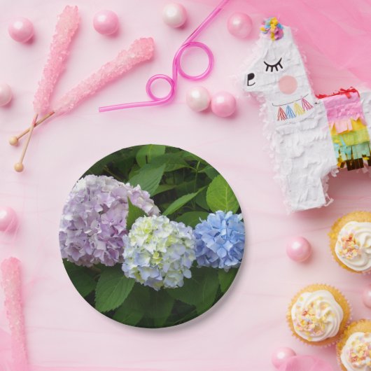 Lila rosa Blume elegante Hydrangeas Pappteller (Party)