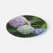 Lila rosa Blume elegante Hydrangeas Pappteller (Schrägansicht)