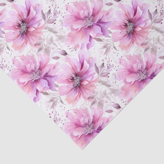 Lila rosa Blume Frühjahrsmuster Seidenpapier (Detail)