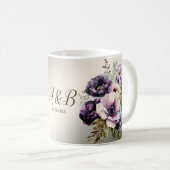 Lila Rosa Blume Goldene Elegante Kaffeetasse (VorderseiteRechts)