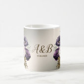 Lila Rosa Blume Goldene Elegante Kaffeetasse (Mittel)