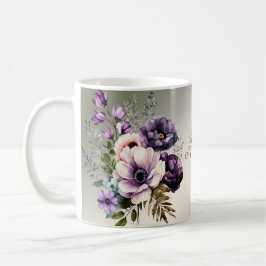 Lila Rosa Blume Goldene Elegante Kaffeetasse