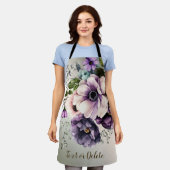 Lila Rosa Blume Goldene Elegante Schürze (Getragen)