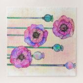 Lila rosa Blume Jigsaw Puzzle - Malerei (Horizontal)