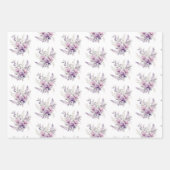 Lila rosa Blume mit Blumenmuster Geschenkpapier Set (Vorderseite)