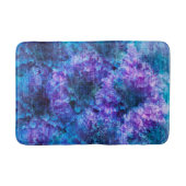 Lila rosa Blume Muster digitale Designkunst Badematte (Vorderseite)