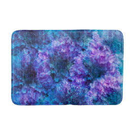 Lila rosa Blume Muster digitale Designkunst Badematte