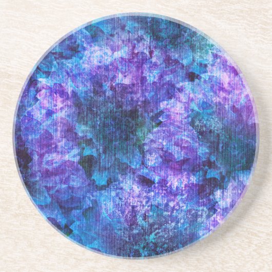 Lila rosa Blume Muster digitale Designkunst Getränkeuntersetzer (Vorne)