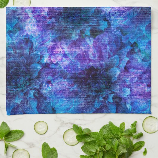 Lila rosa Blume Muster digitale Designkunst Handtuch (Gefaltet)