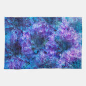Lila rosa Blume Muster digitale Designkunst Handtuch (Horizontal)