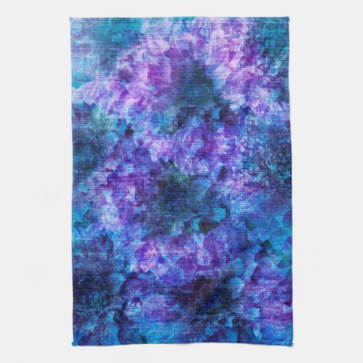 Lila rosa Blume Muster digitale Designkunst Handtuch (Vertikal)