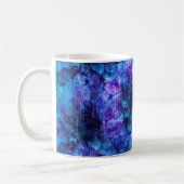 Lila rosa Blume Muster digitale Designkunst Kaffeetasse (Links)