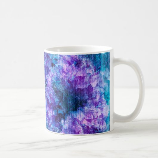 Lila rosa Blume Muster digitale Designkunst Kaffeetasse (Rechts)