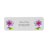 Lila Rosa Blume Rücksendeadresse (Vorne)