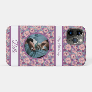 Lila Rosa Blumen & Banner mit Namen/Phrase  Case-Mate iPhone Hülle