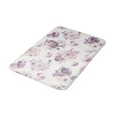 Lila Rosa Blumen & Herzen Badematte (Schrägansicht)