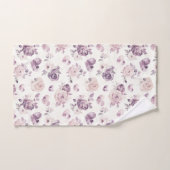 Lila Rosa Blumen & Herzen Badhandtuch Set (Handtuch)