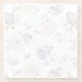 Lila Rosa Blumen & Herzen Glasuntersetzer (Rückseite)