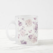 Lila Rosa Blumen & Herzen Mattglastasse (Links)