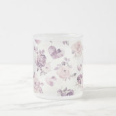 Lila Rosa Blumen & Herzen Mattglastasse (Mittel)