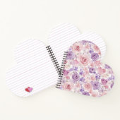 Lila rosa Blumen & Herzen Notizblock (Innenseite)