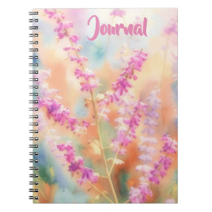 Lila Rosa Blumen Persönliches Notizbuch Journal Notizblock