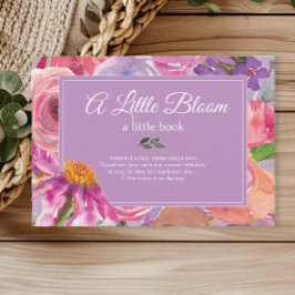 Lila rosa Blumenbücher für Babydusche Begleitkarte