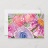 Lila rosa Blumenbücher für Babydusche Dankeskarte (Rückseite)