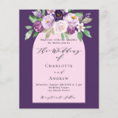 Lila Rosa Blumengarten Einladung zur Hochzeit (Vorderseite)