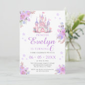 Lila Rosa Blumengebirge, niedliche Prinzessin Gebu Einladung (Stehend Vorderseite)