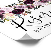 Lila Rosa Blumenhochzeit vorbehalten Zeichen Poster (Ecke)