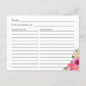 Lila rosa Blumenmeer Blaues Brautparty Rezept Postkarte (Rückseite)