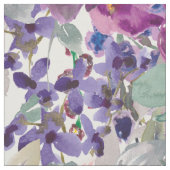 Lila Rosa Blumenmuster Grün Blätter Stoff (Muster)