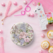 Lila Rosa Blumenpapier-Schale Pappteller (Party)