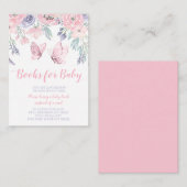 Lila rosa Blumenschmetterling Babybuchanfrage Begleitkarte (Vorne/Hinten)