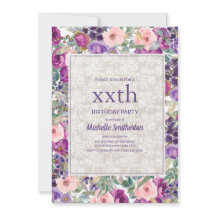 Lila rosa Blumenspitze jeden Geburtstag