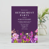 Lila Rosa Blumenwasser Party für die Pflege von Fa Einladung (Stehend Vorderseite)