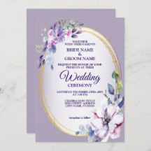 Lila Rosa Blumenwetterfarbe Goldene Hochzeit