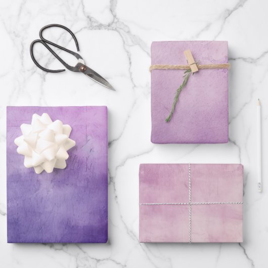 Lila Rosa Blush Textur Geschenkpapier Set (Vorderseite)